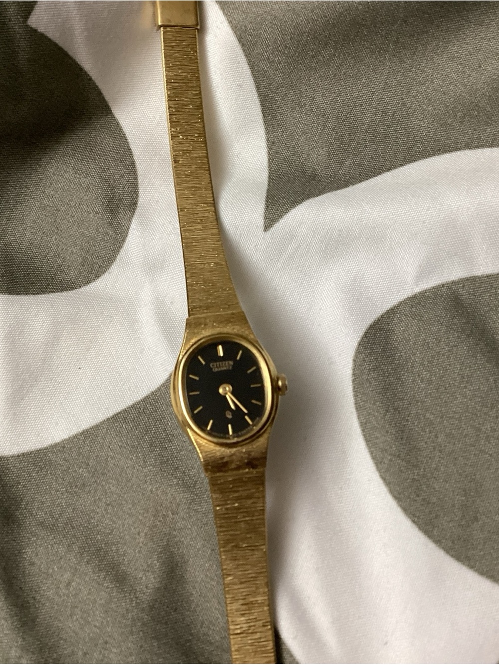 Citizen Gold-Tone Bracelet Watch with Black Dial and Gold Markers